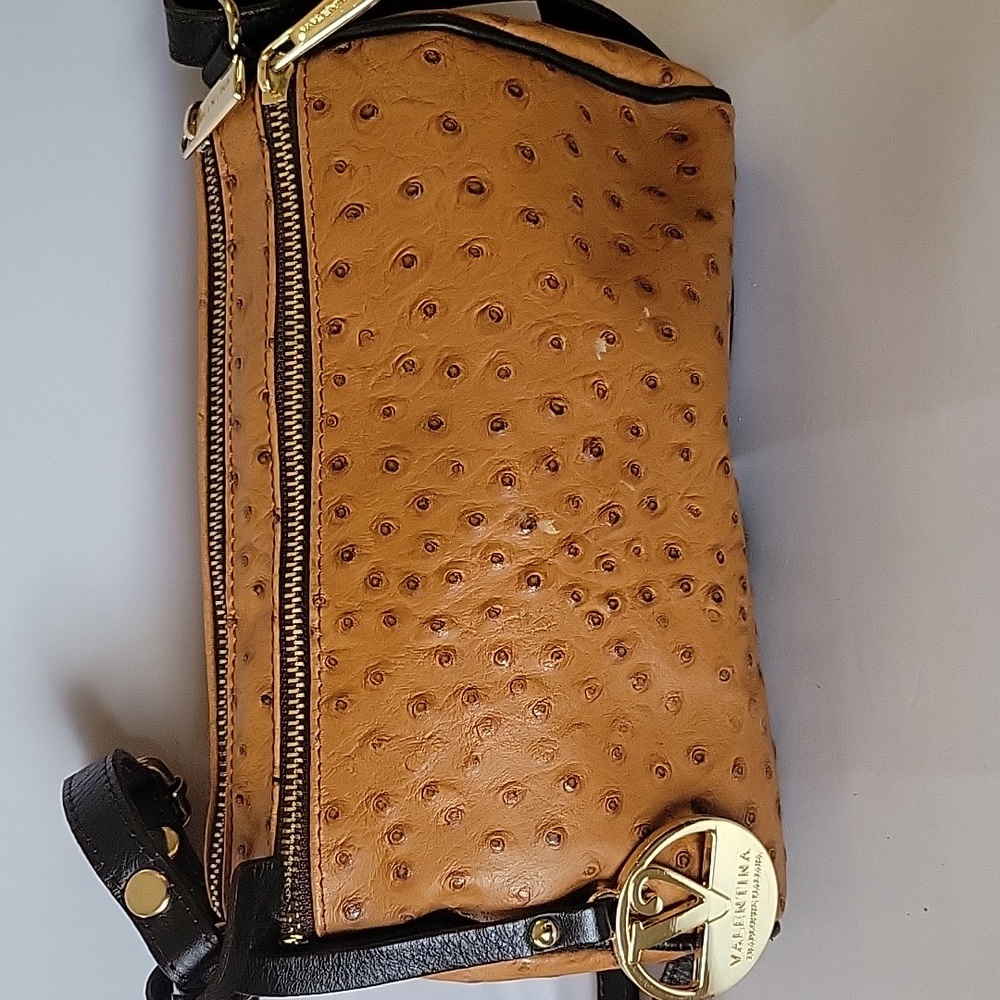 Valentina Brown Crossbody Bag with Black Accents